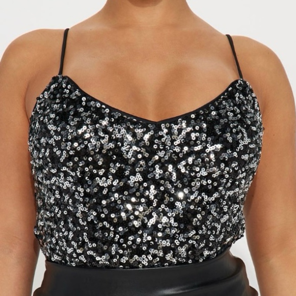 Brand New with Tags Sequin Black Cami Top